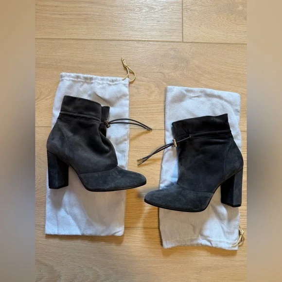 GIANVITO ROSSI Maeve Grey suede ankle boots Size 37 6.5 - Picture 3 of 7